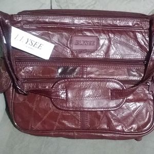 Elysee burgundy leather purse